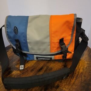 Timbuk2 Multicolor Canvas Messenger Bag - Blue/Gray/Orange